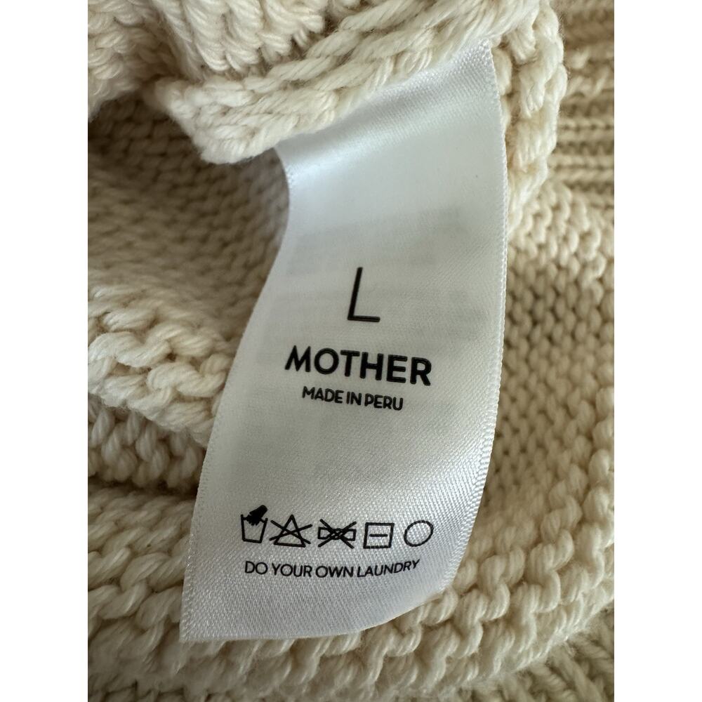 MOTHER Sweater Cotton Jumper Women’s Large Cream Drawings In The Sand $395 - Picture 5 of 16